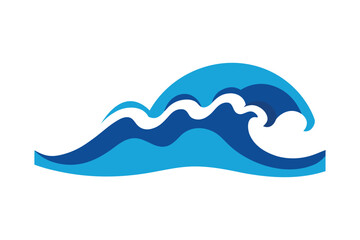 Colorful big ocean wave vector illustration