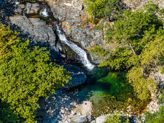 Waterfall and Rock Pool in Fonias Gorge, Samothraki