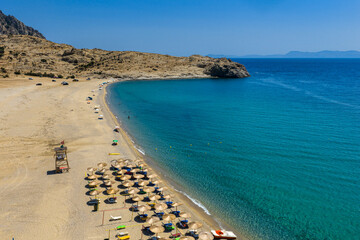 Golden Curve of Pachia Ammos Beach in Samothraki