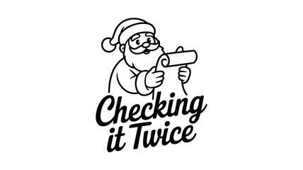 Santa Claus checking his list with text 