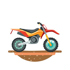 Vibrant Dirt Bike Ready for Extreme Off Road Adventures and Motocross Racing