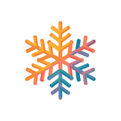 Vibrant isometric snowflake illustration with striking gradient colors a festive abstract winter symbol