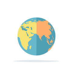 Fototapeta premium Stylized graphic illustration of the planet Earth showing continents Africa Europe Asia