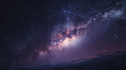 Fototapeta premium Ethereal Milky Way Galaxy - Vibrant Cosmic Dust Clouds and Starry Nightscape.