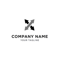 Fototapeta premium Abstract logo design featuring intersecting arrows, symbolizing exchange, growth, or connection.