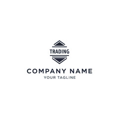 Modern minimalist logo design for a trading company, featuring geometric shapes and the word 