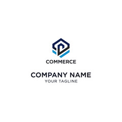 A modern hexagonal logo design with abstract geometric shapes and the word 