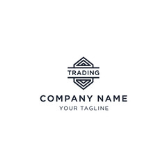 Minimalist geometric logo design for a trading company, featuring the word 
