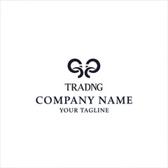 Minimalist logo design featuring intertwined, stylized letter forms above company name and tagline.