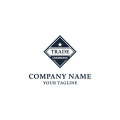 Elegant business logo design featuring a diamond shape, star, and text.