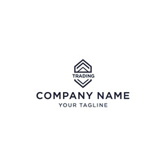 Modern minimalist logo design for a trading company, featuring a geometric hexagon emblem.