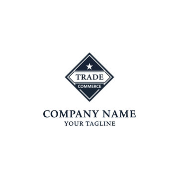 Elegant business logo design featuring a diamond shape, star, and text.