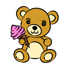 teddy bear with an ice cream 
