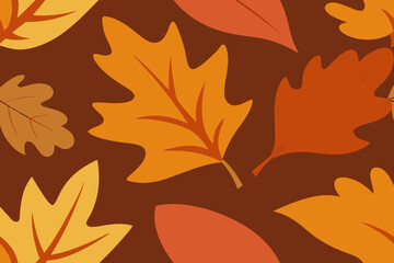 Autumn leaves pattern in warm earthy tones