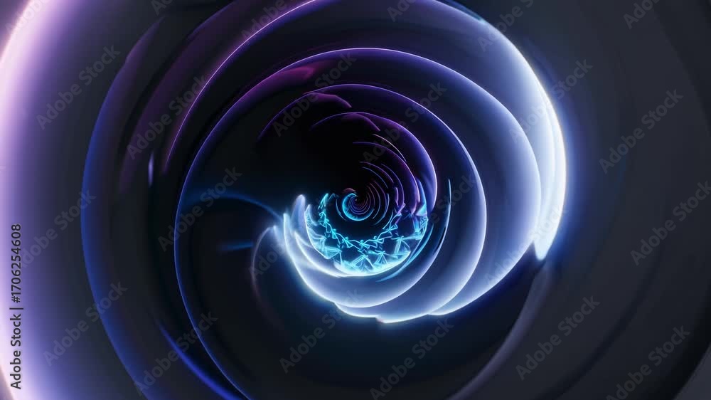 Poster abstract tunnel of glowing light spiraling through dark space