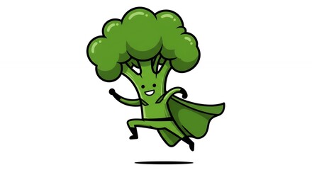 Obraz premium Cute broccoli superhero