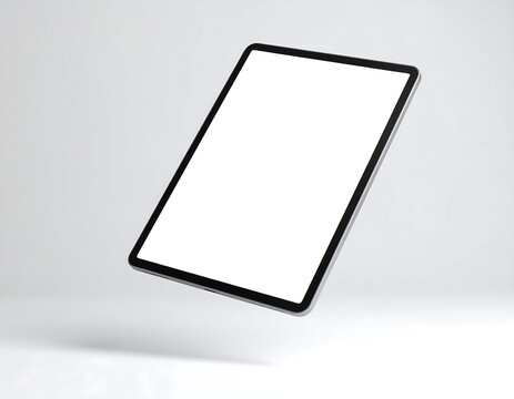 Tablet mockup, floating on a plain background