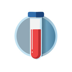 Medical illustration of blood vial in a circular shape.