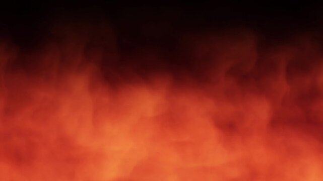 Fiery smoke inferno blaze bonfire fire effect of red orange and yellow flame like fumes burning brightly 4K animation