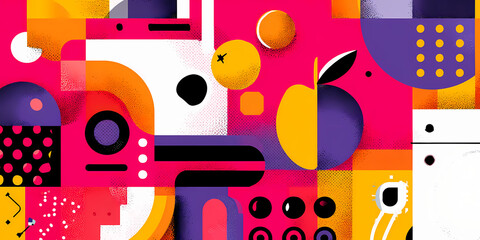 A Modern Quiz Night Announcement Poster with Bold Typography and Dynamic Geometric Shapes in a Vibrant Color Palette