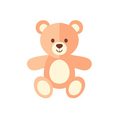 Fototapeta premium Cartoon Teddy Bear Illustration Sitting Softly, a Sweet and Cuddly Toy