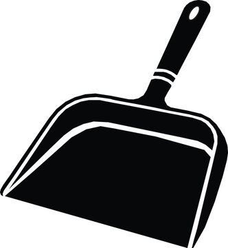 black dustpan cleaning tool clip art preview