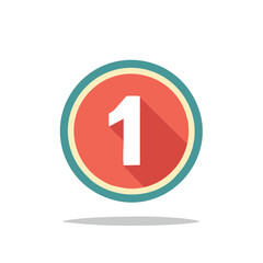 Number One in a Round Bordered Graphic Icon Simple Modern Design