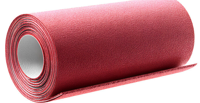 transparent background red roll of carpet underlay