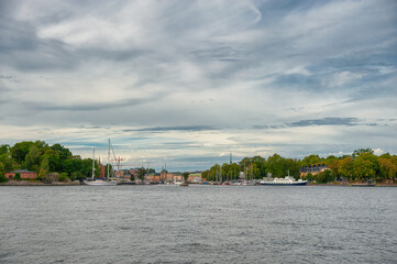 Obraz premium Stockholm, the capital of Sweden, encompasses 14 islands and more than 50 bridges in a vast archipelago in the Baltic Sea.
