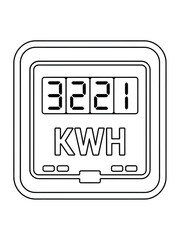 Digital kilowatt hour meter displaying energy consumption