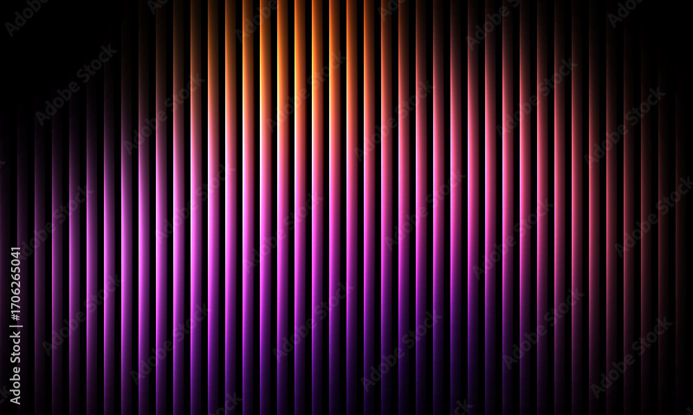 Poster dynamic colorful vertical lines with vibrant orange and pink glow creating a modern abstract backgro