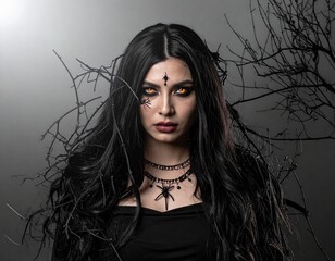 Gothic Enchantress with Spiders and Twisted Roots.jpg
