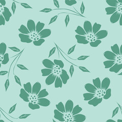Seamless beautiful vintage flower pattern textile design
