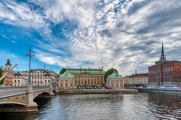 Fototapeta premium Stockholm, the capital of Sweden, encompasses 14 islands and more than 50 bridges in a vast archipelago in the Baltic Sea.