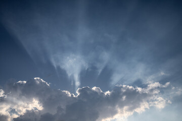 Sun rays in a Cloudy Sky