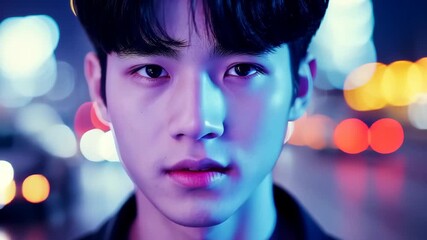 K Pop group. Asian men in black tuxedos and bow ties looking at camera and smiling. Five Beautiful young people at the event. - Powered by Adobe