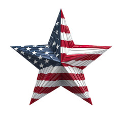 USA national patriotic symbol of isolated red and blue stars and stripes design.