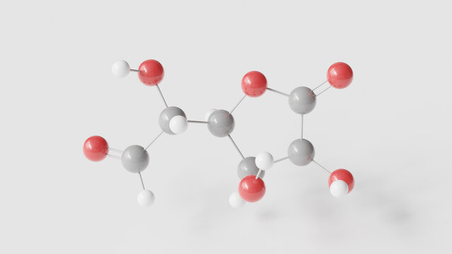 glucuronolactone molecule 3d, molecular structure, ball and stick model, structural chemical formula detoxification agent