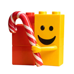 Fototapeta premium Toy building blocks holding candy cane