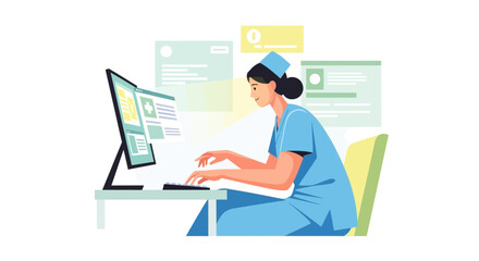 Medical Professional Digitally Interacting With Technology for Healthcare Purposes Effectively