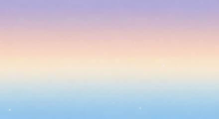Fototapeta premium Soft pastel gradient background with subtle hints of stars, blending purple, peach, and blue