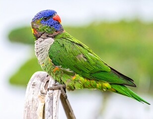 A Colorful Parrot on a Perch