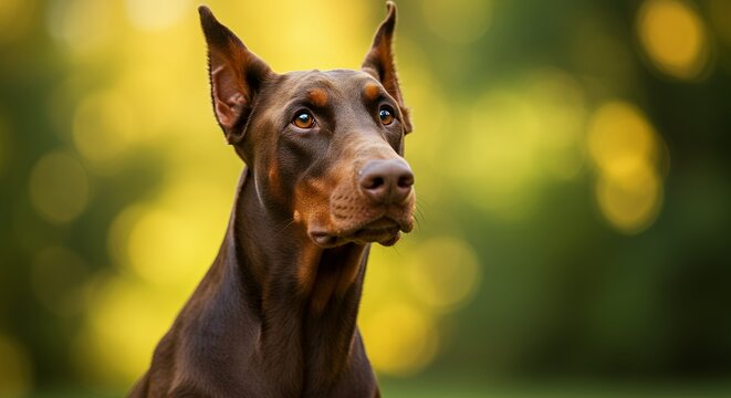 Doberman pinscher portrait outdoors