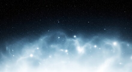 Fototapeta premium Abstract blue nebula with stars in deep space, cosmic background