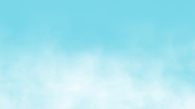 Blue shy with rolling wispy white clouds passing by like a slow freefall descent through the air realistic 4K  animation