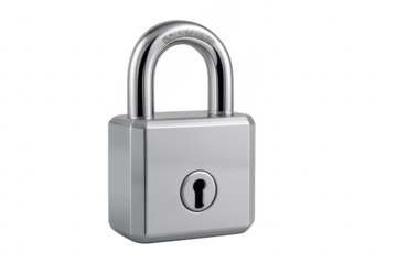 Closed padlock ensuring security on transparent background