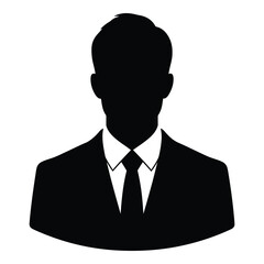 Professional silhouette headshot of a man in a suit and tie representing business and corporate identity silhouette