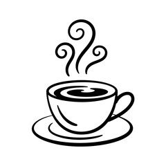 Abstract black and white swirl line art illustration