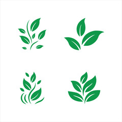 Green Leaf Plant Nature Eco Organic Logo Design