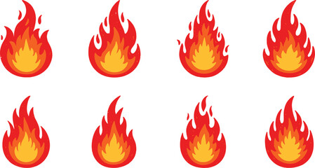 flame icons arranged neatly in two rows